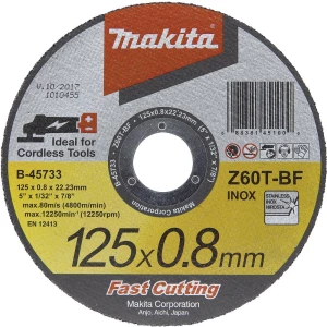 Rezna ploča 125x0,8 mm Inox Makita B-45733 promjer 125 mm 1 kom. slika