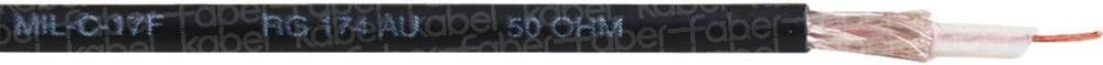 Koaksjialni kabel vanjski promjer: 2.80 mm RG174 A/U 50 crne boje Faber Kabel 101019 metarski slika