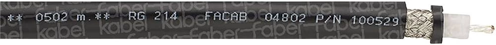 Koaksjialni kabel vanjski promjer: 10.8 mm RG214 /U 50 crne boje Faber Kabel 100529 metarski slika