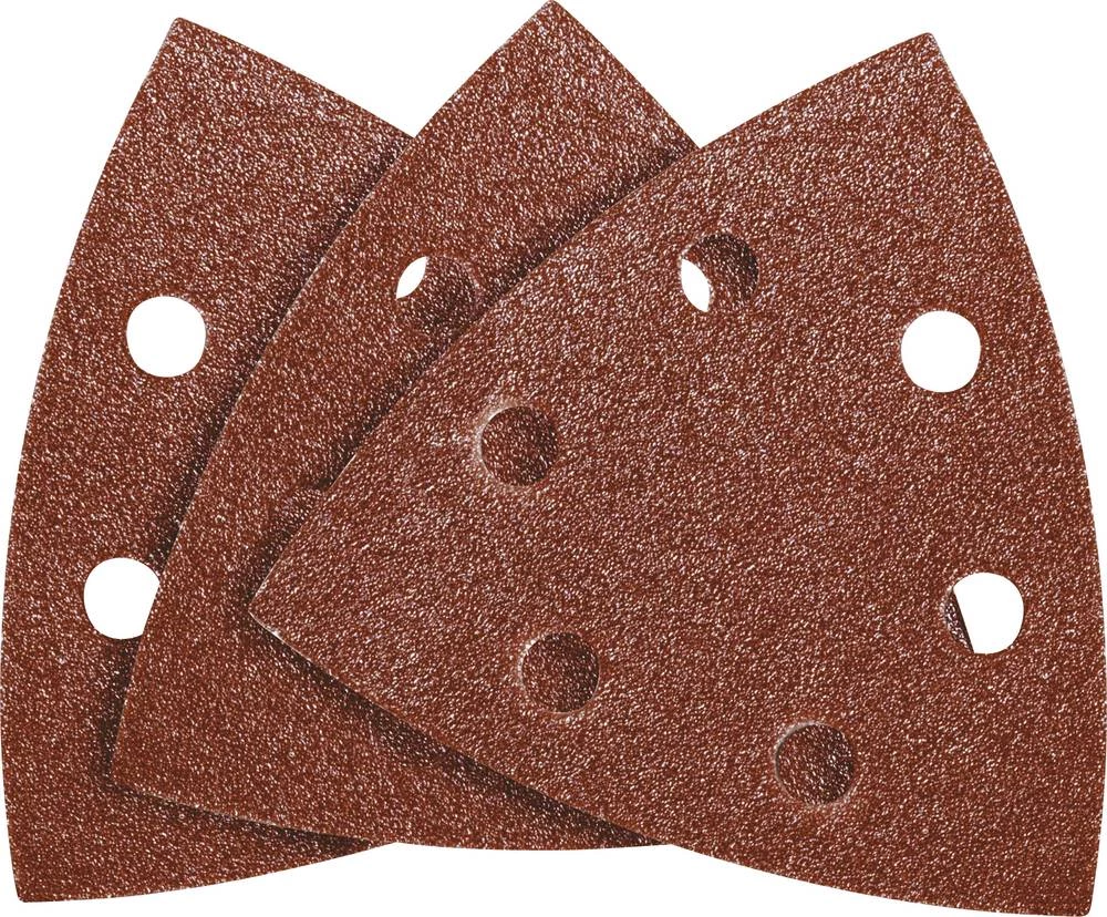 Set delta brusnog papira sa rupama, granulacija 60, 120, 180 širina preko kuta 93 mm SKIL 2610390730 1 set slika