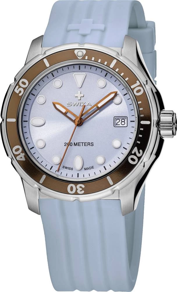 Kvarcni ručni sat WAT.0431.1002 SWIZA promjer 35 mm plemeniti čelik materijal kućišta=plemeniti čelik materijal remena=silikon slika