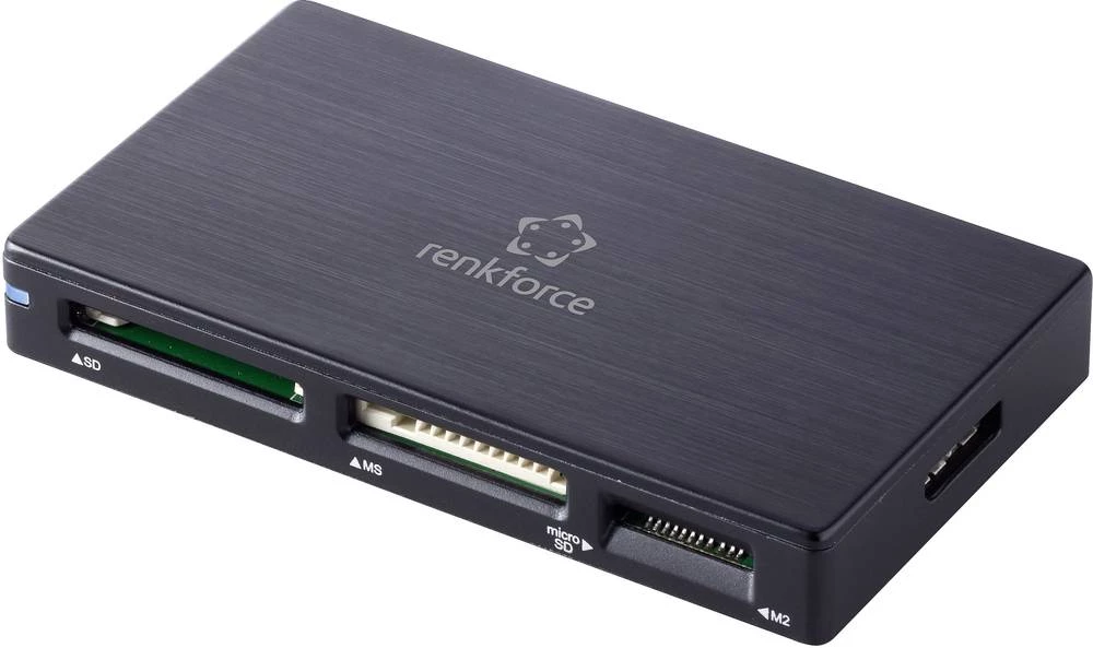 Vanjski čitač memorijskih kartica USB 3.0 renkforce crne boje slika