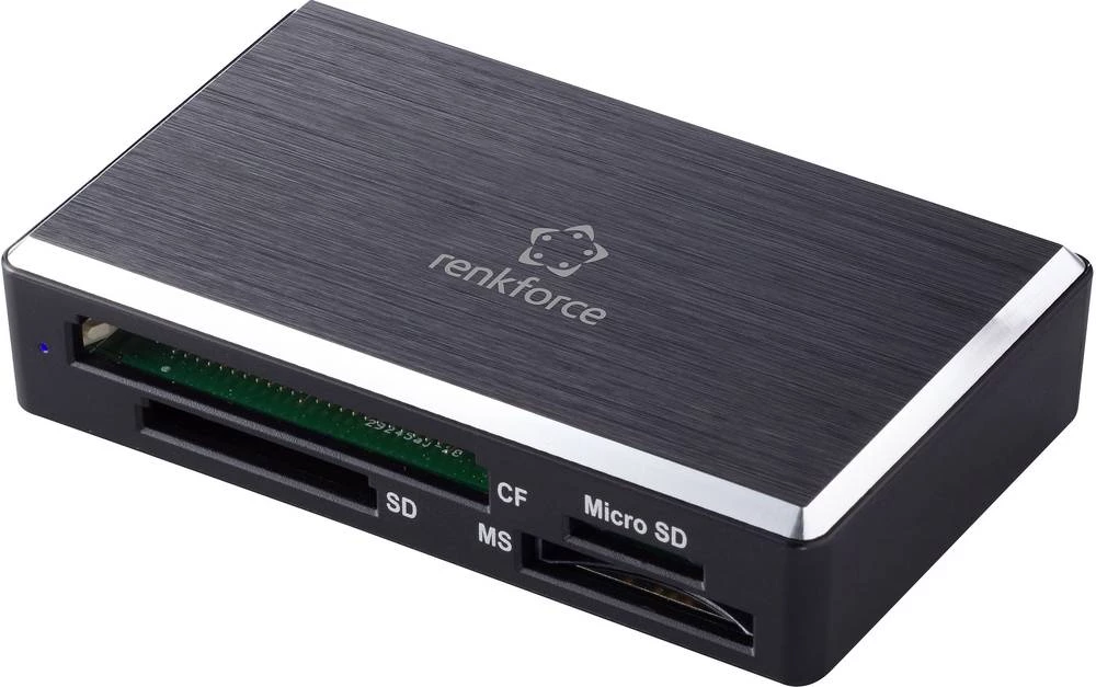 Vanjski čitač memorijskih kartica USB 3.0 renkforce crne boje slika