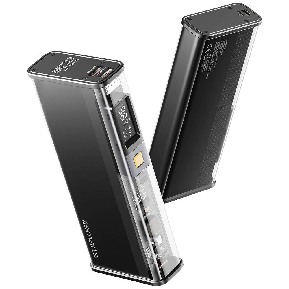 4Smarts Lucid Block powerbank (rezervna baterija) 18000 mAh Power Delivery, Quick Charge 3.0 LiPo  crna prikaz statusa slika