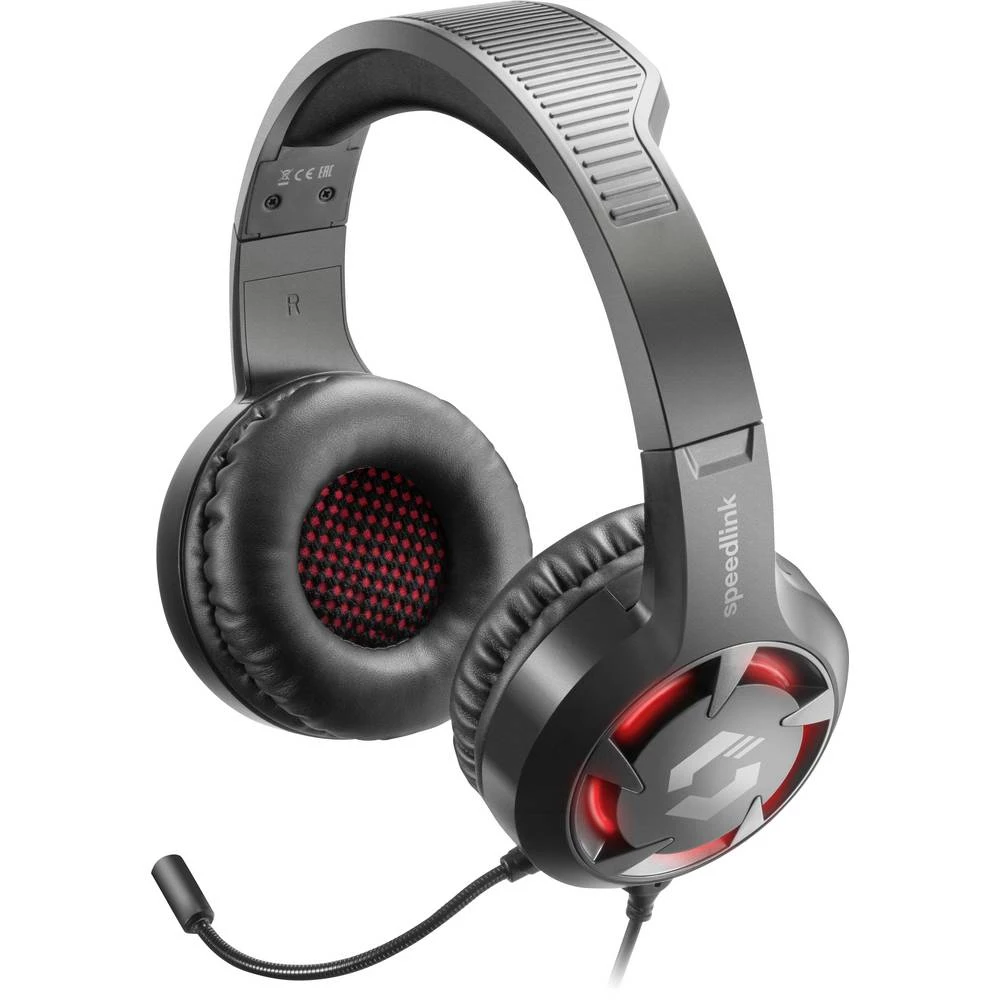 SpeedLink CASAD igraće naglavne slušalice sa mikrofonom 2x 3,5 utičnica (mikrofon/slušalice), USB sa vrpcom preko ušiju slika