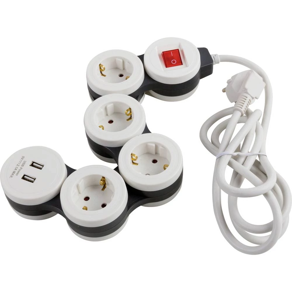 Heitronic 500003 razdjelna letva s prekidačem 4-struki bijela utičnica 1 St. slika