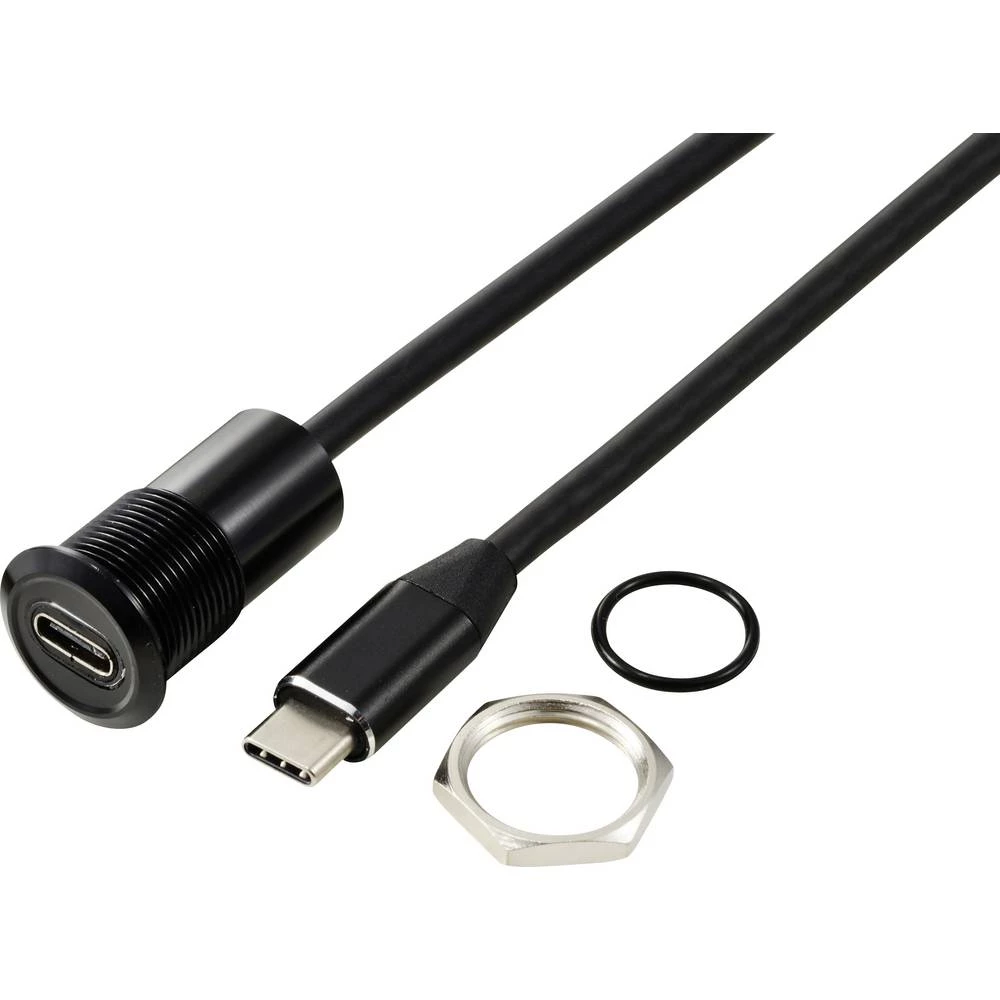 USB 3.1-C® utičnica/utikač 1 m kabela crne boje    TC-13376328 TRU COMPONENTS Sadržaj: 1 St. slika