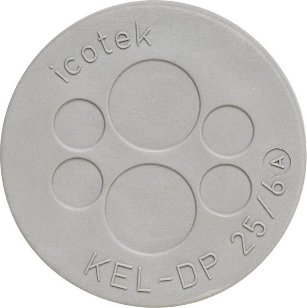 Kabelska uvodna ploča, promjer sponke (maks.) 11.3 mm elastomer sive boje Icotek KEL-DP 50/16 1 kom slika