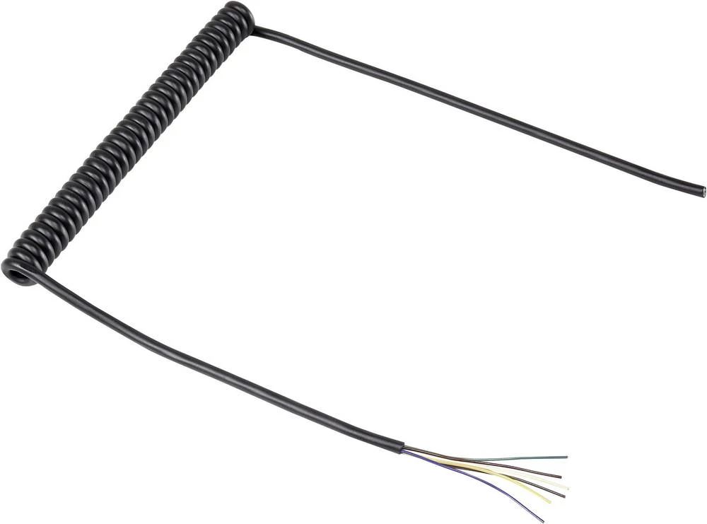 Spiralni kabel 204 mm / 600 mm 6 x 0.12 mm crne boje 630974 1 kom slika
