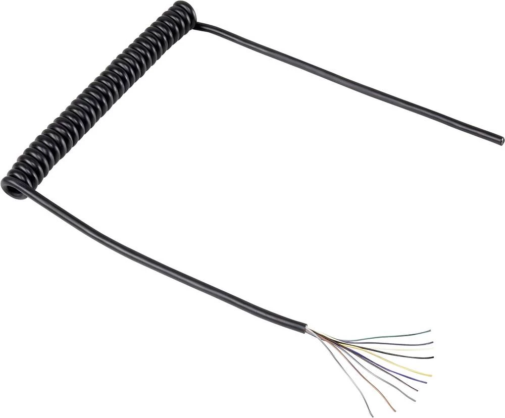Spiralni kabel 300 mm / 900 mm 10 x 0.12 mm crne boje 630976 1 kom slika