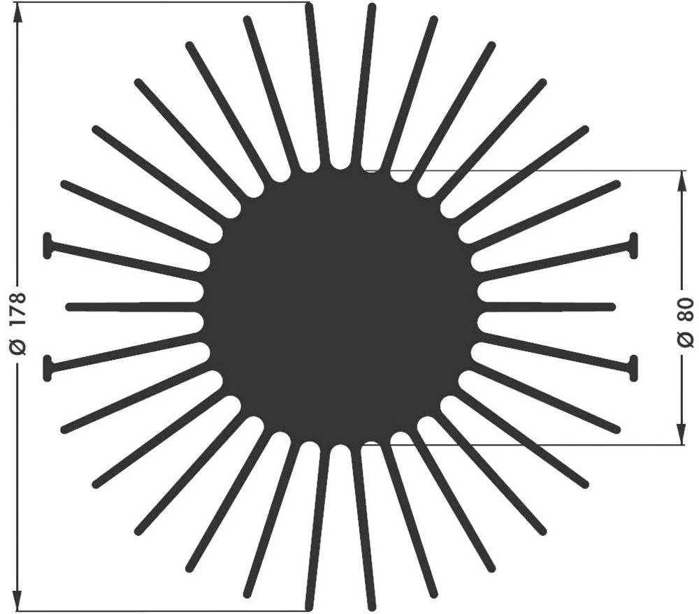 LED rashladno tijelo 1.7 K/W (promjer x V) 178 mm x 15 mm Fischer Elektronik SK 590 15 SA slika