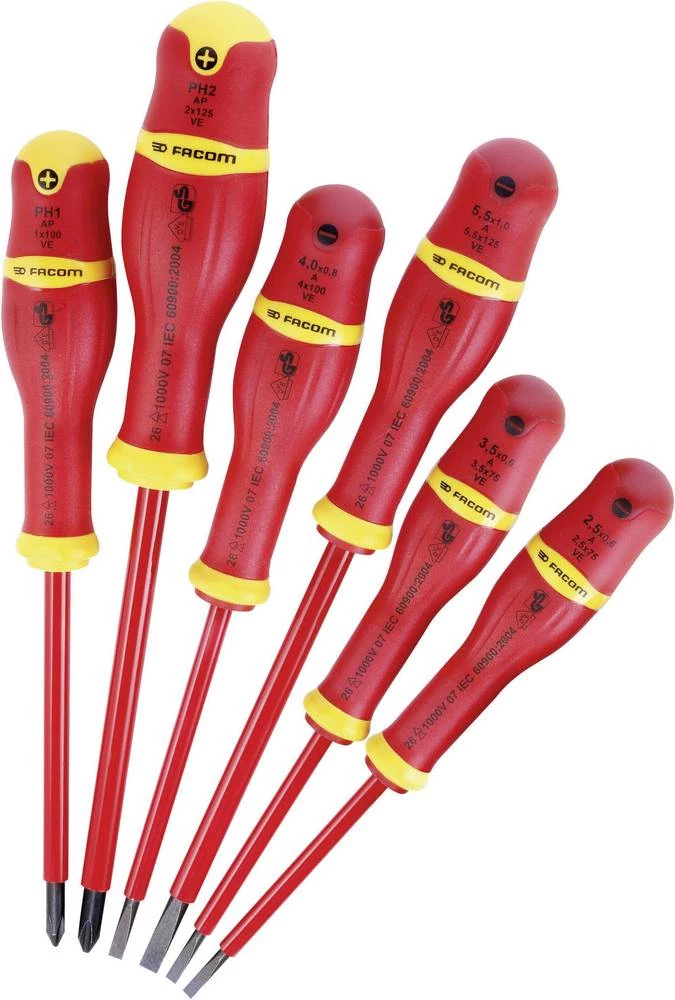 Facom PROTWIST APVE.J6PB komplet VDE odvijača 6-dijelni ravni prorez/križni prorez-PH slika