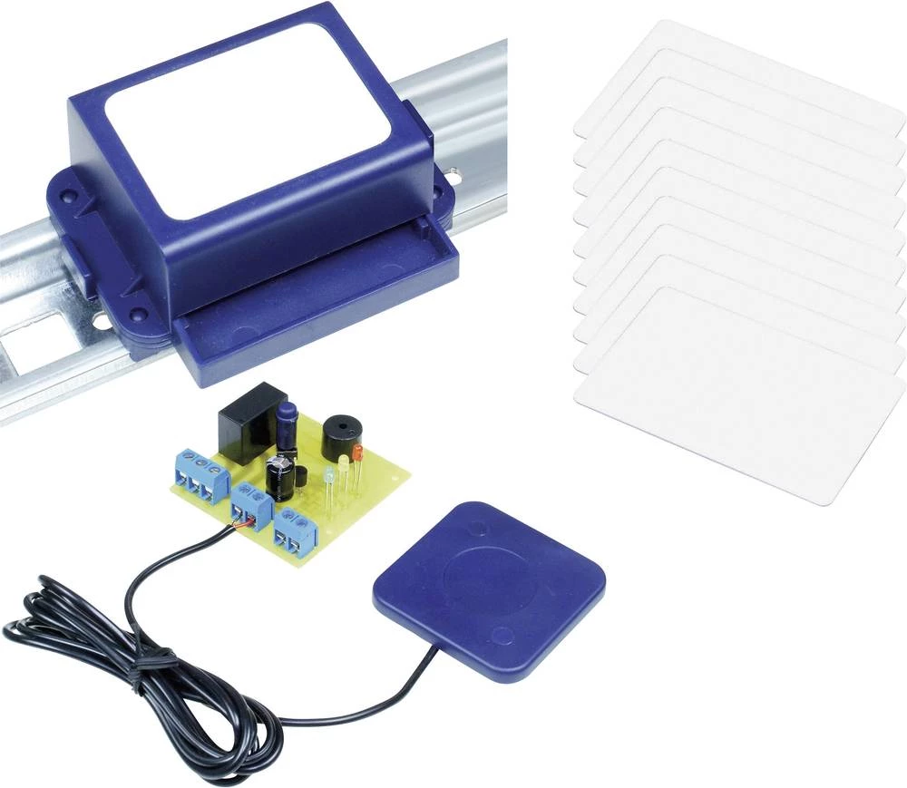 TowiTek komplet RFID kontrole pristupa sa univerzalnim modularnim kućištem i 10 RFID transporderskih čip kartica slika