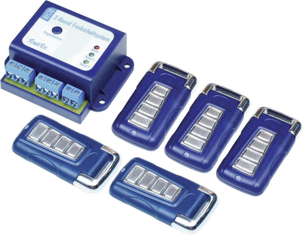 2-kanalni sustav bežičnog prekidača TowiTek uklj. 5 ručnih odašiljača, domet maks. (na otvorenom): 50 m 12 V/DC slika