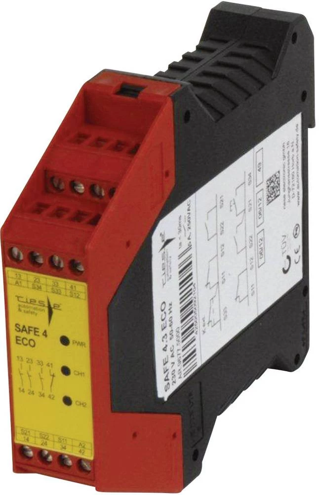 Sigurnosni relej za isključivanje u nuždi i nadzor vrata za Reed kontakt Riese SAFE 4.3eco 24 V DC/AC sigurnosni relej slika