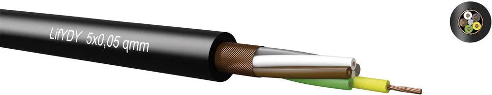 Krmilni kabel LifYDY 3 x 0.10 mm crne boje Kabeltronik 340301000 metarski slika