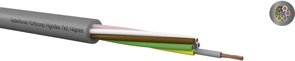 Krmilni kabel PURtronic Highflex 5 x 0.14 mm sive boje Kabeltronik 212051400 metarski slika
