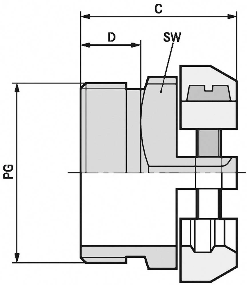 Kabelska uvodnica PG21 mesing prirodne boje LappKabel SKINDICHT SK PG 21 25 kom. slika