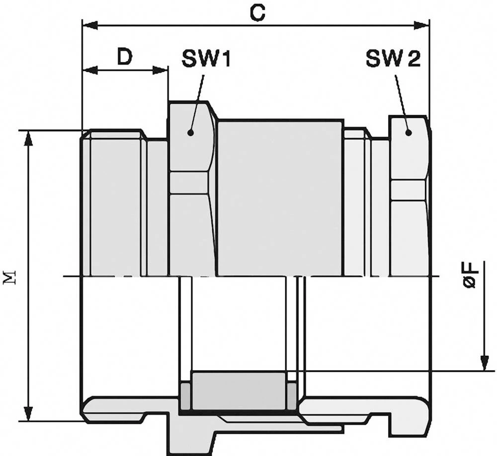 Kabelska uvodnica M63 mesing prirodne boje LappKabel SKINDICHT SVF-M 63X1,5/48 5 kom. slika