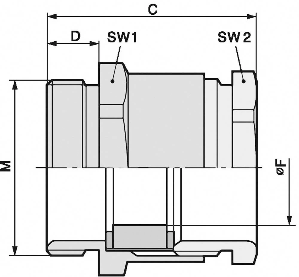 Kabelska uvodnica M20 mesing prirodne boje LappKabel SKINDICHT SVRN-M 20X1,5/16/14 50 kom. slika