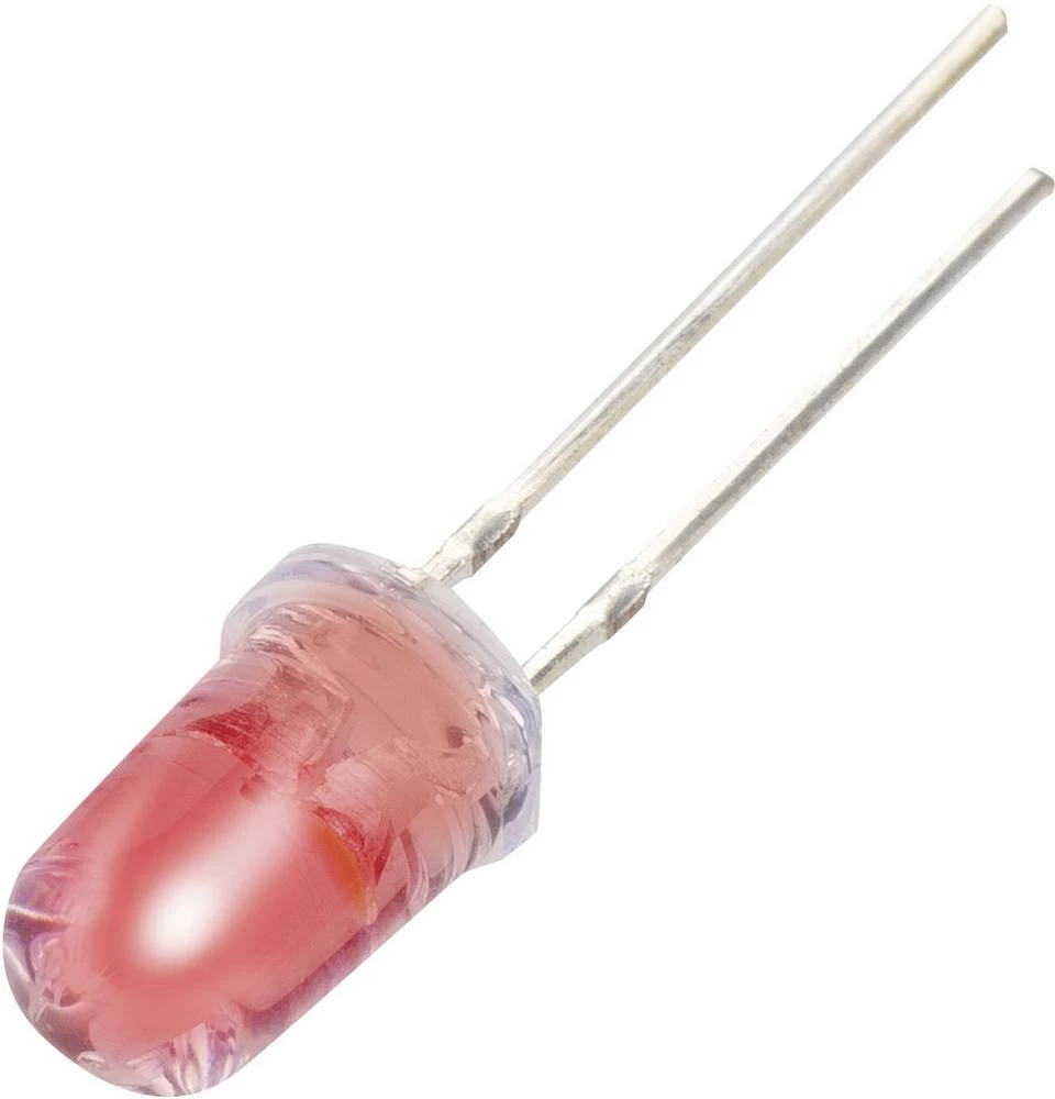 Ožičana LED dioda, crvena, bijela, okrugla 5 mm 950 mcd, 2000 mcd 30 °, 18 ° 20 mA, 20 mA 2 V, 3.3 V YBR-50FRW00 slika