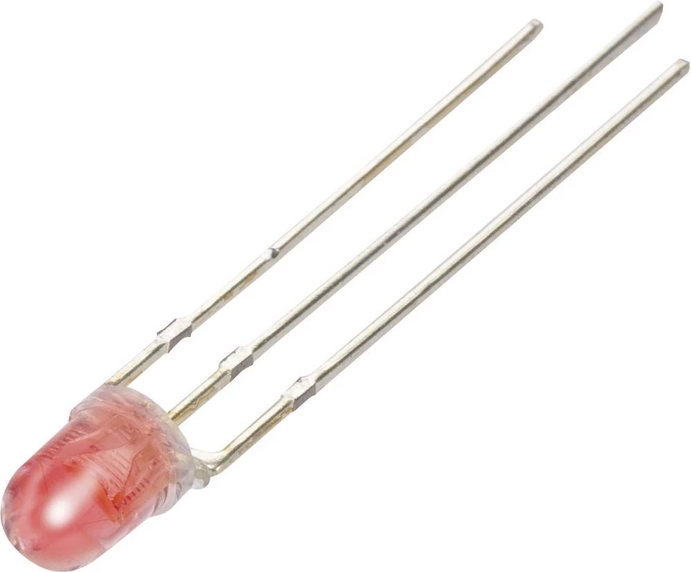 Ožičana LED dioda, crvena, bijela, okrugla, 4 mm 790 mcd, 2750 mcd 68 °, 71 ° 20 mA, 20 mA 2 V, 3.3 V YBR-40FRW00-A slika