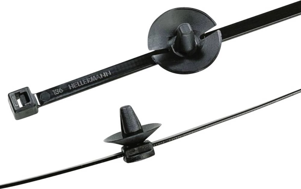 Vezice za kabele 150 mm crne boje s razcjepnim jezikom HellermannTyton 150-13593 T50SSFT6,5 1 kom slika