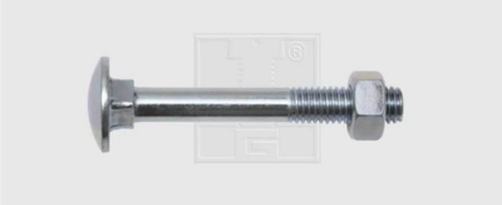 Vijci s plosnatom okruglom glavomn M12 100 mm vanjski šesterokutni DIN 603 čelik, pocinčani 20 kom. SWG slika