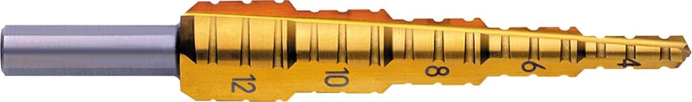 HSS stupnjevito svrdlo 4 - 12 mm TiN Exact 05377 ukupna dužina 80 mm 3-površinski prihvat 1 kom. slika