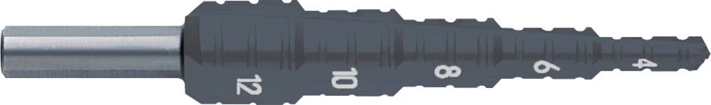 HSS stupnjevito svrdlo 4 - 12 mm Exact 05378 ukupna dužina 80 mm 3-površinski prihvat 1 kom. slika