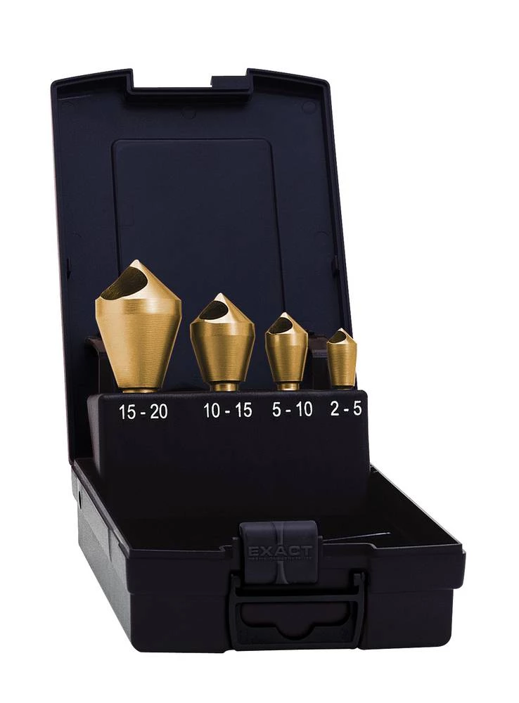 Upuštač za poprečne rupe, 4-dijelni set 5 mm, 10 mm, 15 mm, 20 mm HSS TiN Exact 05440 cilindrični prihvat 1 set slika