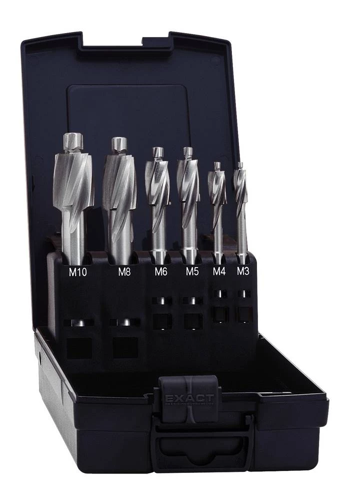 Ravni upuštač 6-dijelni set 2.5 mm, 3.3 mm, 4.2 mm, 5 mm, 6.8 mm, 8.5 mm HSS Exact 05862 cilindrični prihvat 1 set slika