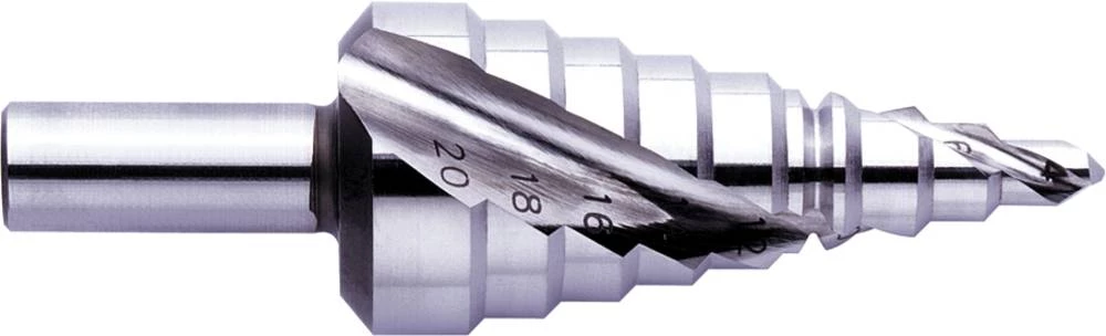 HSS stupnjevito svrdlo 4 - 20 mm Exact 07027 ukupna dužina 76 mm 3-površinski prihvat 1 kom. slika