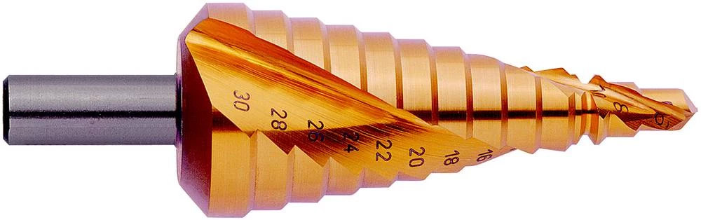 HSS stupnjevito svrdlo 6 - 30 mm TiN Exact 07033 ukupna dužina 98 mm 3-površinski prihvat 1 kom. slika