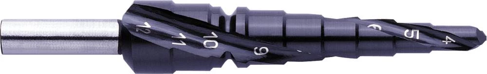 HSS stupnjevito svrdlo 4 - 12 mm TiAIN Exact 07036 ukupna dužina 80 mm 3-površinski prihvat 1 kom. slika