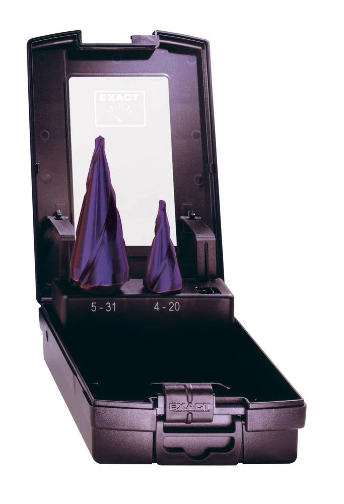 Stepenasto svrdlo 2-dijelni set 5 - 20 mm, 5 - 31 mm HSS Exact 09004 TiN, TiALN cilindrični prihvat 1 set slika