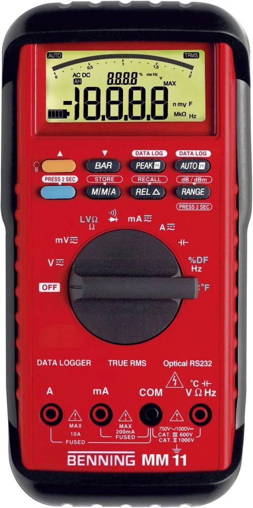Kalib. ISO-Digitalni ručni multimetar Benning MM 11 pohrana podataka CAT II 1000 V, CAT III 600 V broj mjesta na zaslonu: 20000 slika