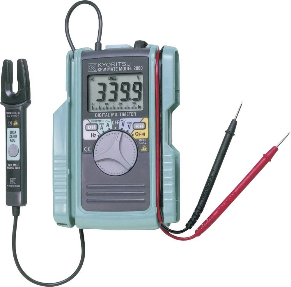 Kalib. ISO-Strujna kliješta, digitalni ručni multimetar Kyoritsu KEW MATE2001 CAT II 600 V, CAT III 300 V broj mjesta na zaslonu slika