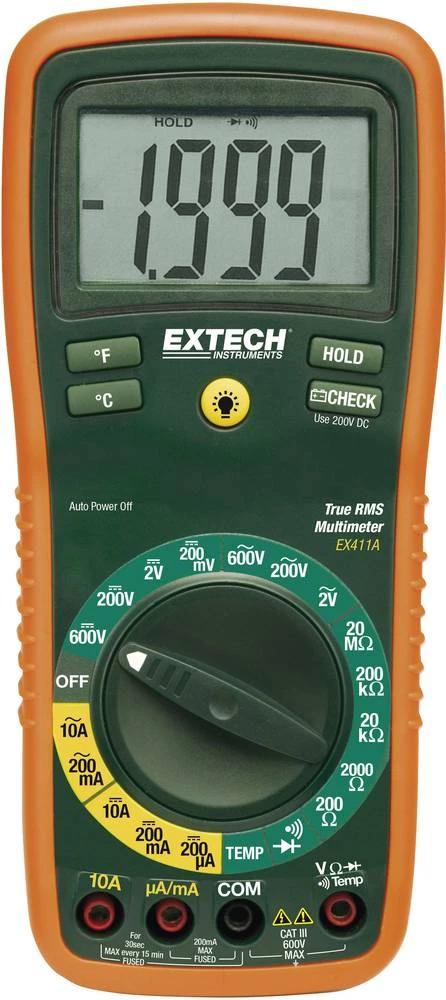 Kalib. ISO-Digitalni ručni multimetar Extech EX411 CAT II 1000 V, CAT III 600 V broj mjesta na zaslonu: 2000 slika