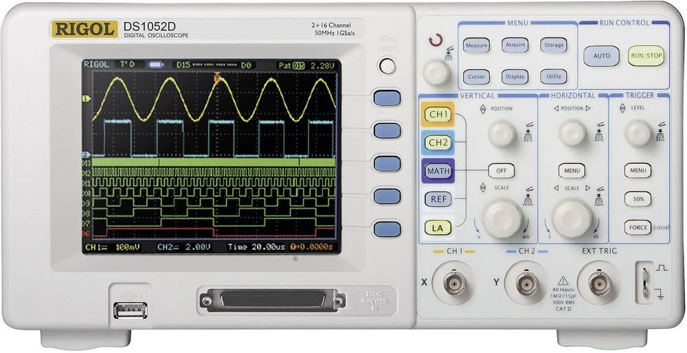 Kalib. ISO-Rigol DS1052D 2-Kanalni spominski osciloskop, pojasna širina 50 MHz slika