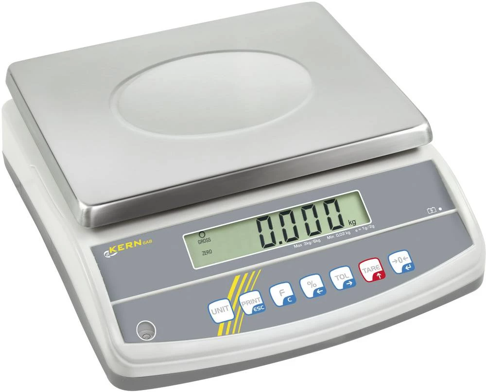Kalib. ISO-Stolna vaga Kern GAB 12K0.1N opseg mjerenja (maks.) 12 kg mogućnost očitanja 0.1 g strujno i baterijsko napajanje sre slika