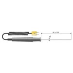 Kalib. ISO-Potopni osjetnik tipa K, O 3 mm, s ručkom Mjerni opseg od-50do +1150 °C 0600 1002-50 B & B Thermotechnik