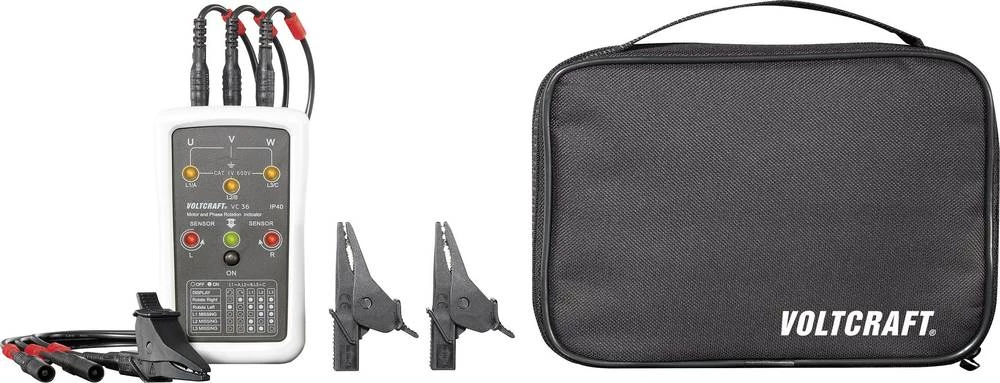 VOLTCRAFT VC36 ispitivač rotacijskog polja i smjera vrtnje motora CAT IV 600 V DAkkS kalibiran slika
