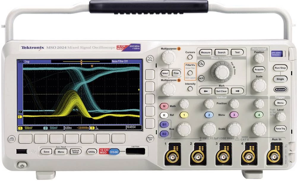 Digitalni osciloskop Tektronix MSO2024B 200 MHz 20-kanalni 1 GSa/s 1 Mpts 8 bita kalibriran prema: DAkkS digitalna memorija (DSO slika