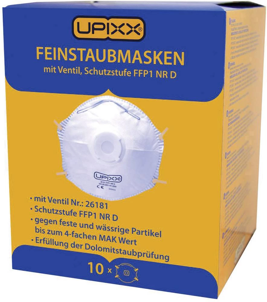 Upixx maska za zaštitu od fine prašine 26181 filterski razred/razine zaštite: FFP1 NR D 10 kom. slika