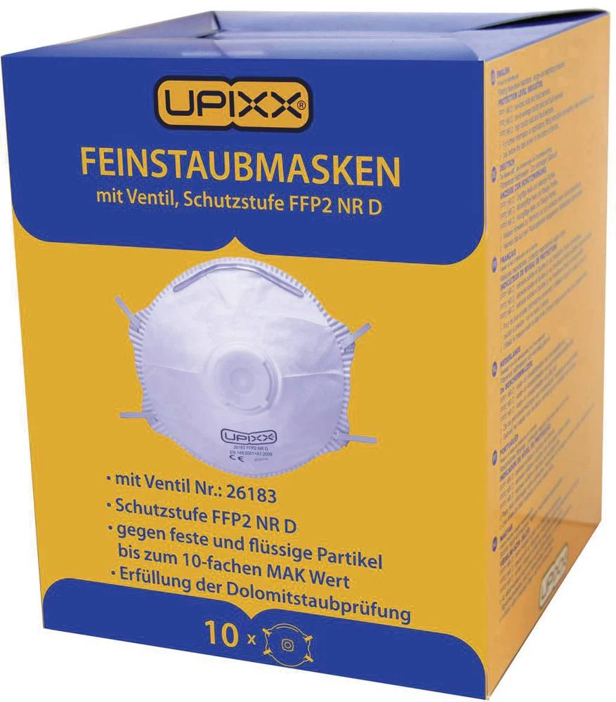 Upixx maska za zaštitu od fine prašine 26183 filterski razred/razine zaštite: FFP2 NR D 10 kom. slika