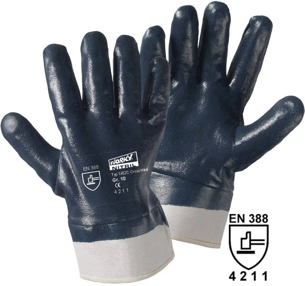 worky 1452C pamučne rukavice Cross-Nitril pamuk s prevlakom od nitrilnog kaučuka slika