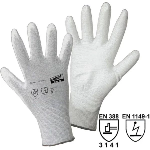 worky 1171 fino pletene rukavice, ESD najlon/ugljik-PU najlon/ugljik s PU prevlakom, veličina 11 slika