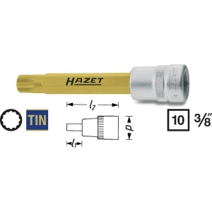 Unutarnji višezubi (XZN) bit-nasadni ključ 8 mm 3/8" (10 mm) dimenzija proizvoda, dužina 88 mm Hazet 8808LG-8 slika