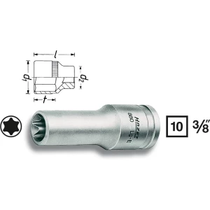 Vanjski TORX nasadni ključ T 10 3/8" (10 mm) dimenzija proizvoda, dužina 65 mm Hazet 880LG-E10 slika